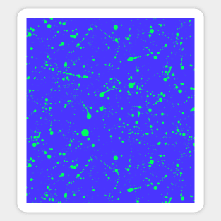 Neon Green Spray Splatter On Blue Violet Sticker